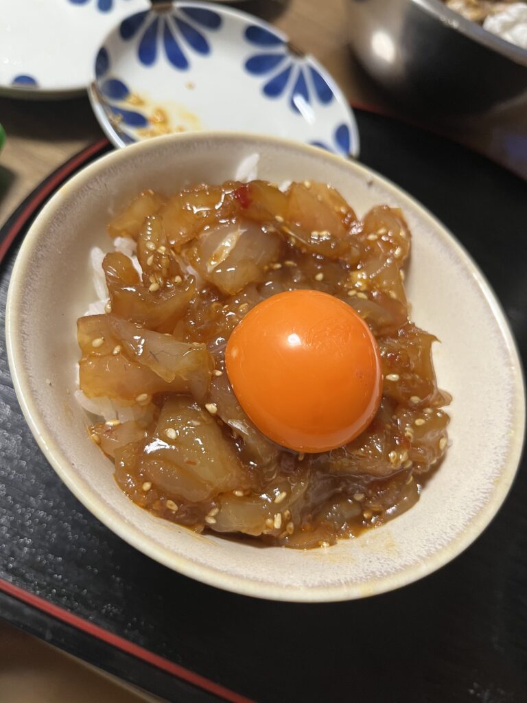 鯛とオオモンハタのユッケ丼